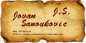 Jovan Samouković vizit kartica
